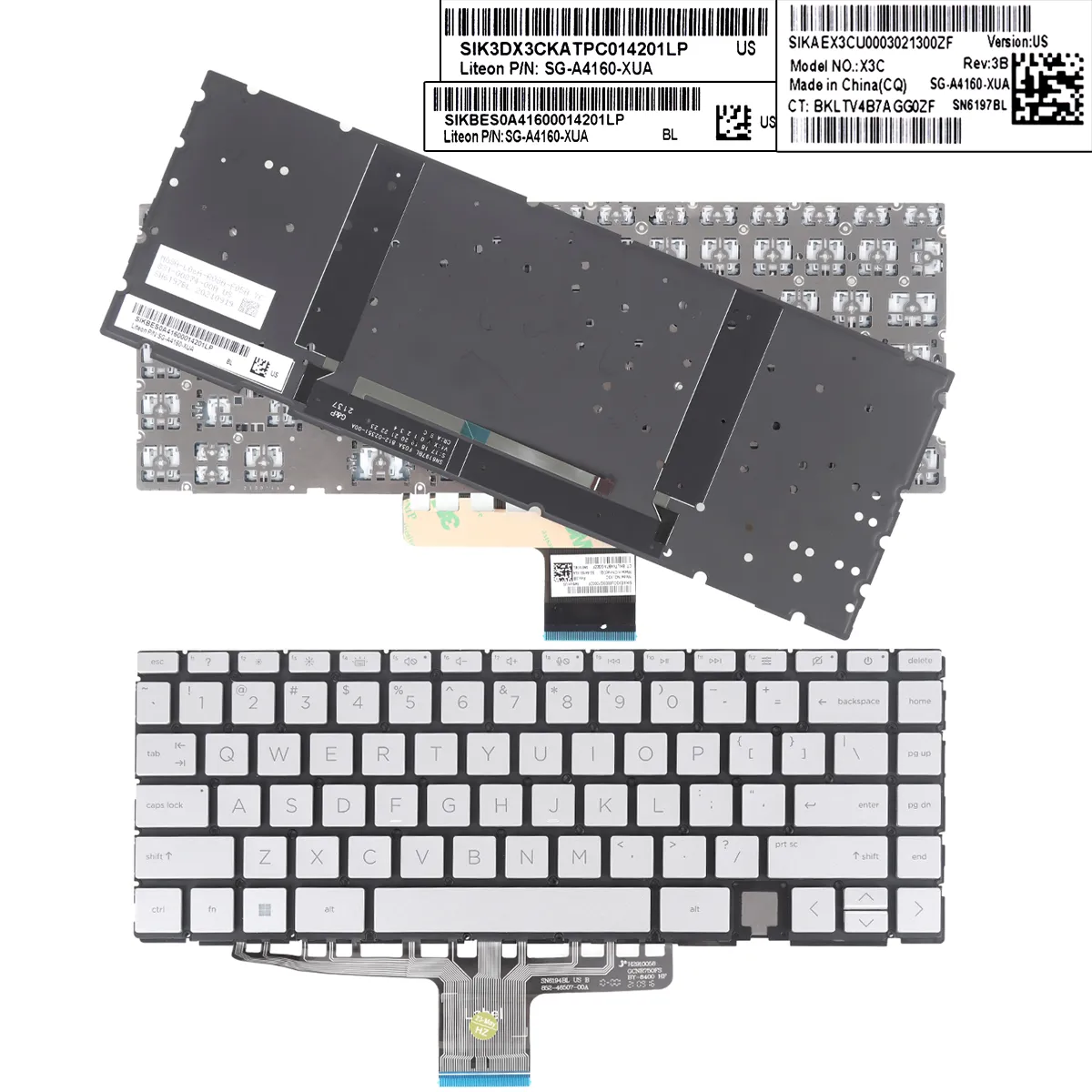 Picture of HP Spectre x360 14-EA0023DX 14-EA0047NR 14-EA1023DX SILVER（Backlit,win8)